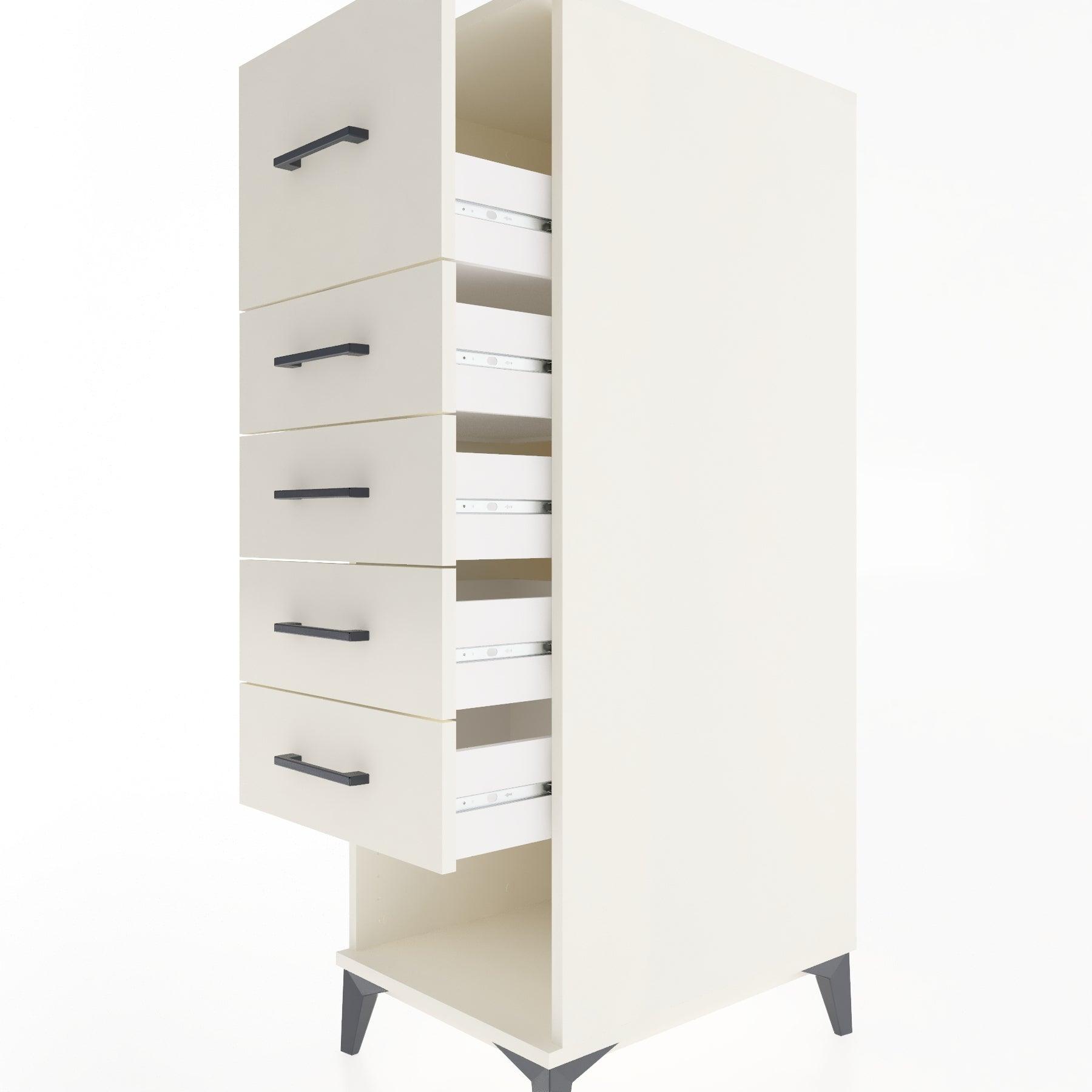 Woodntry Modular Cabinet Moonstone 44x30x122 cm with Drawers and Shelves CR29-1