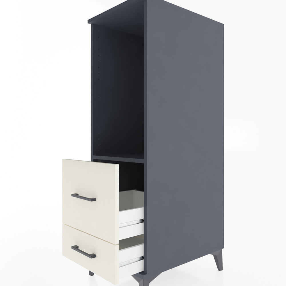 Woodntry Modular Cabinet Anthracite 44x59x122 cm with Drawers and Shelves CR79-2