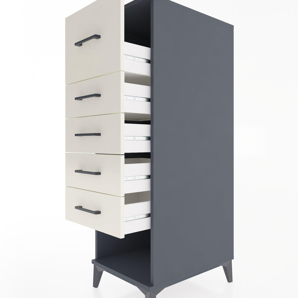 Woodntry Modular Cabinet Anthracite 44x30x122 cm with Drawers and Shelves CR29-2