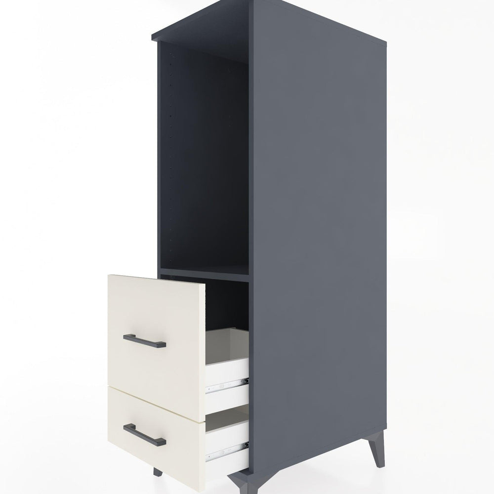 Woodntry Modular Cabinet Anthracite 44x30x122 cm with Drawers and Shelves CR79-2