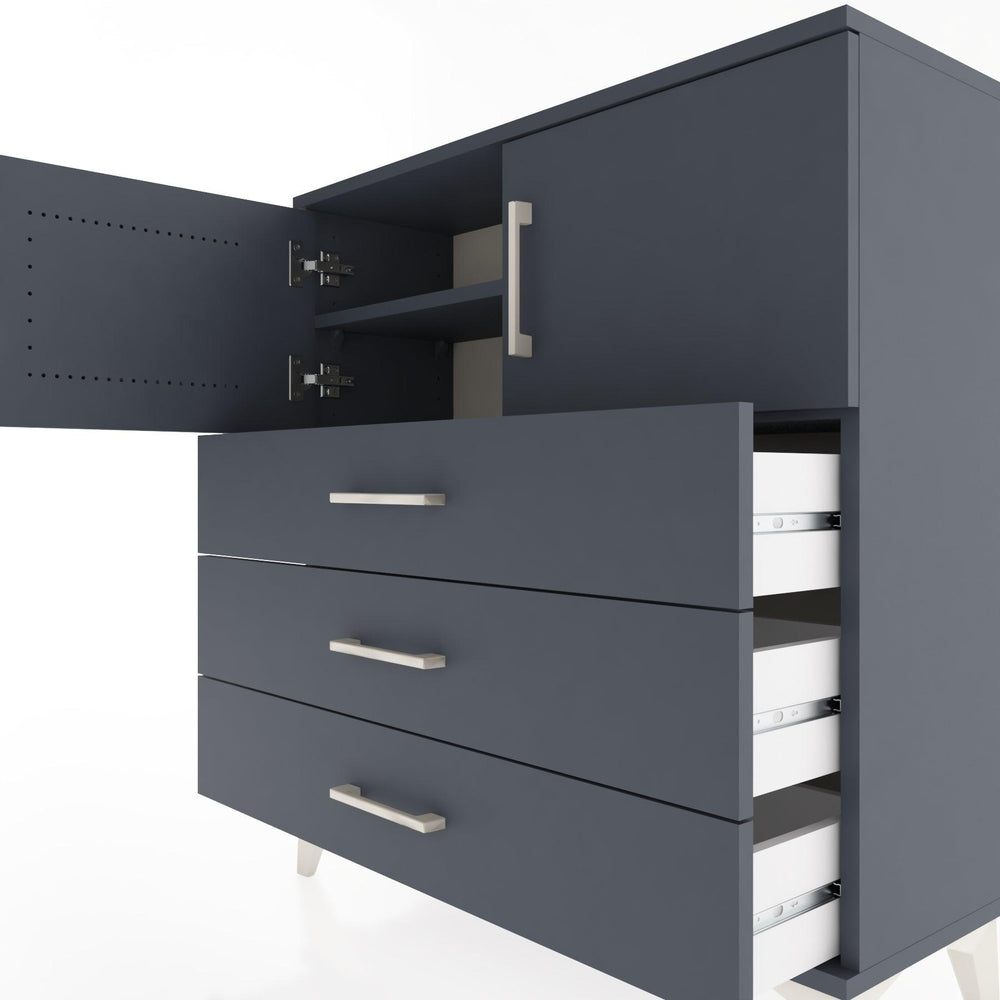 Woodntry Modüler Şifonyer Antrasit 88x30x84 cm Kapaklı ve Çekmeceli KC29-2