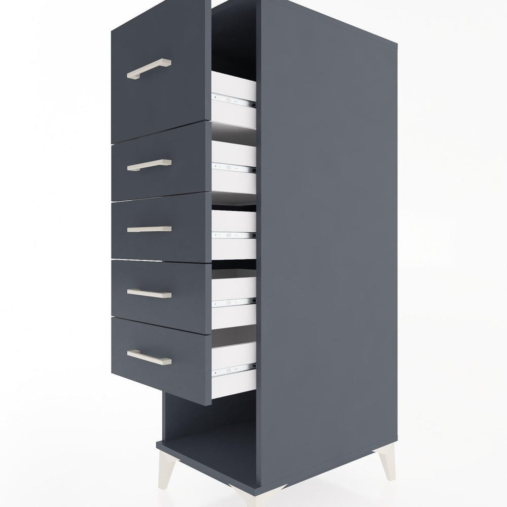 Woodntry Modular Cabinet Anthracite 44x30x122 cm with Drawers and Shelves CR29-2