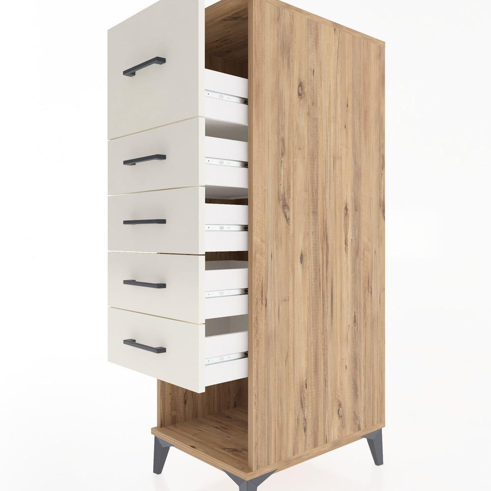 Woodntry Modular Cabinet Pine 44x59x122 cm with Drawers and Shelves CR29-3