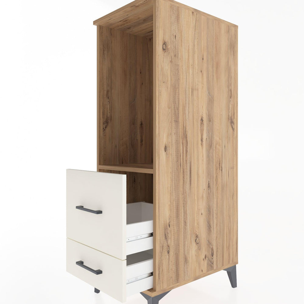 Woodntry Modüler Dolap Çam 44x30x122 cm Çekmeceli ve Raflı CR79-3