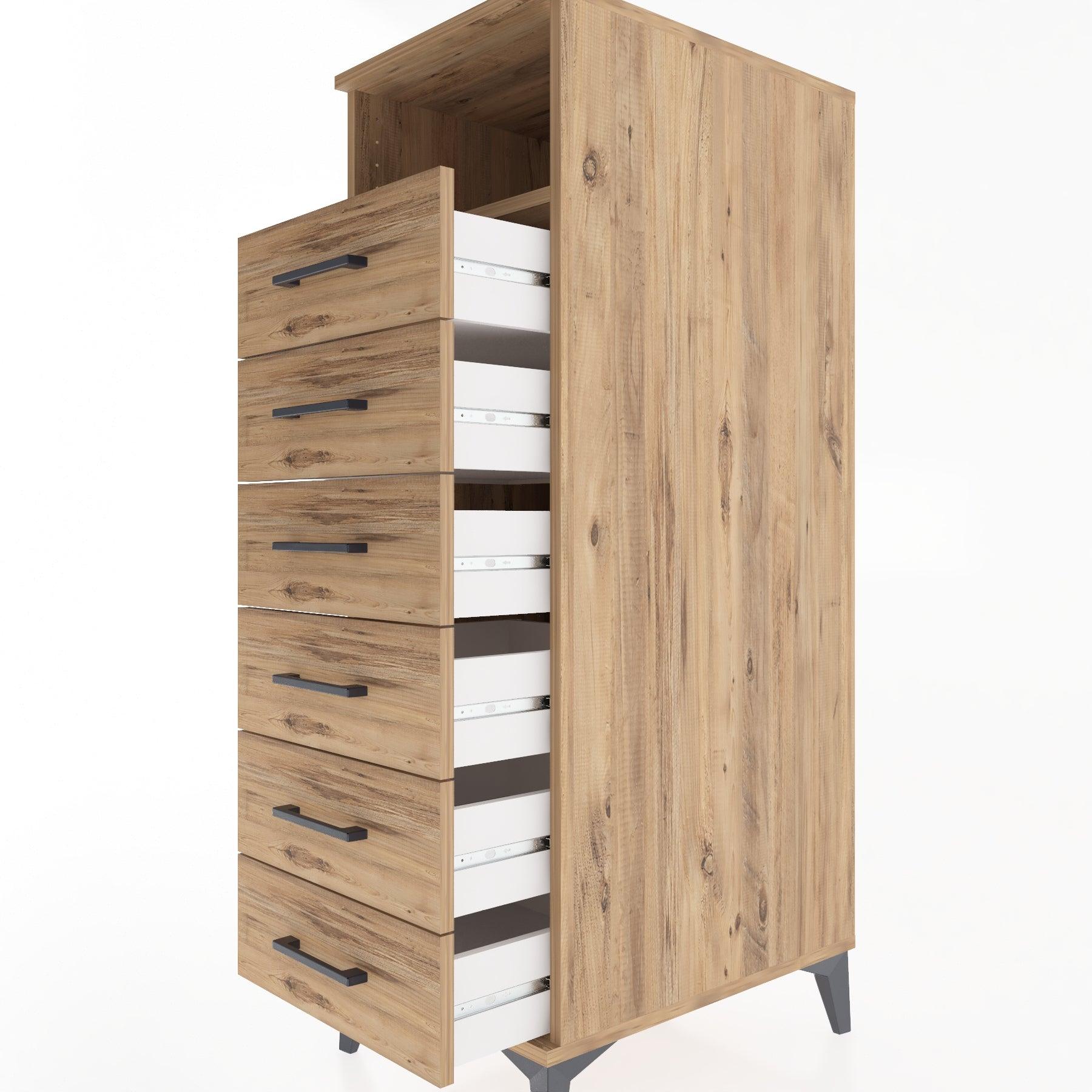 Woodntry Modular Cabinet Pine 44x59x122 cm with Drawers and Shelves CR129-3