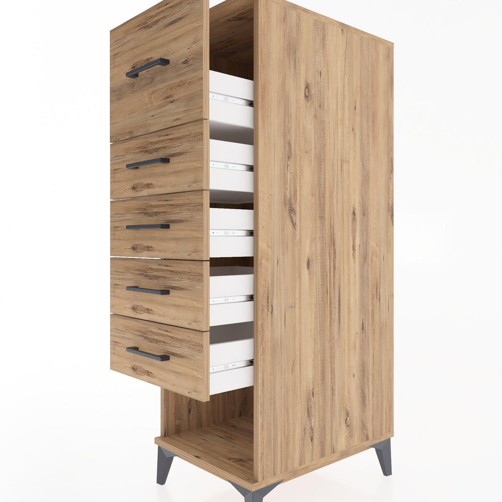 Woodntry Modular Cabinet Pine 44x30x122 cm with Drawers and Shelves CR29-3