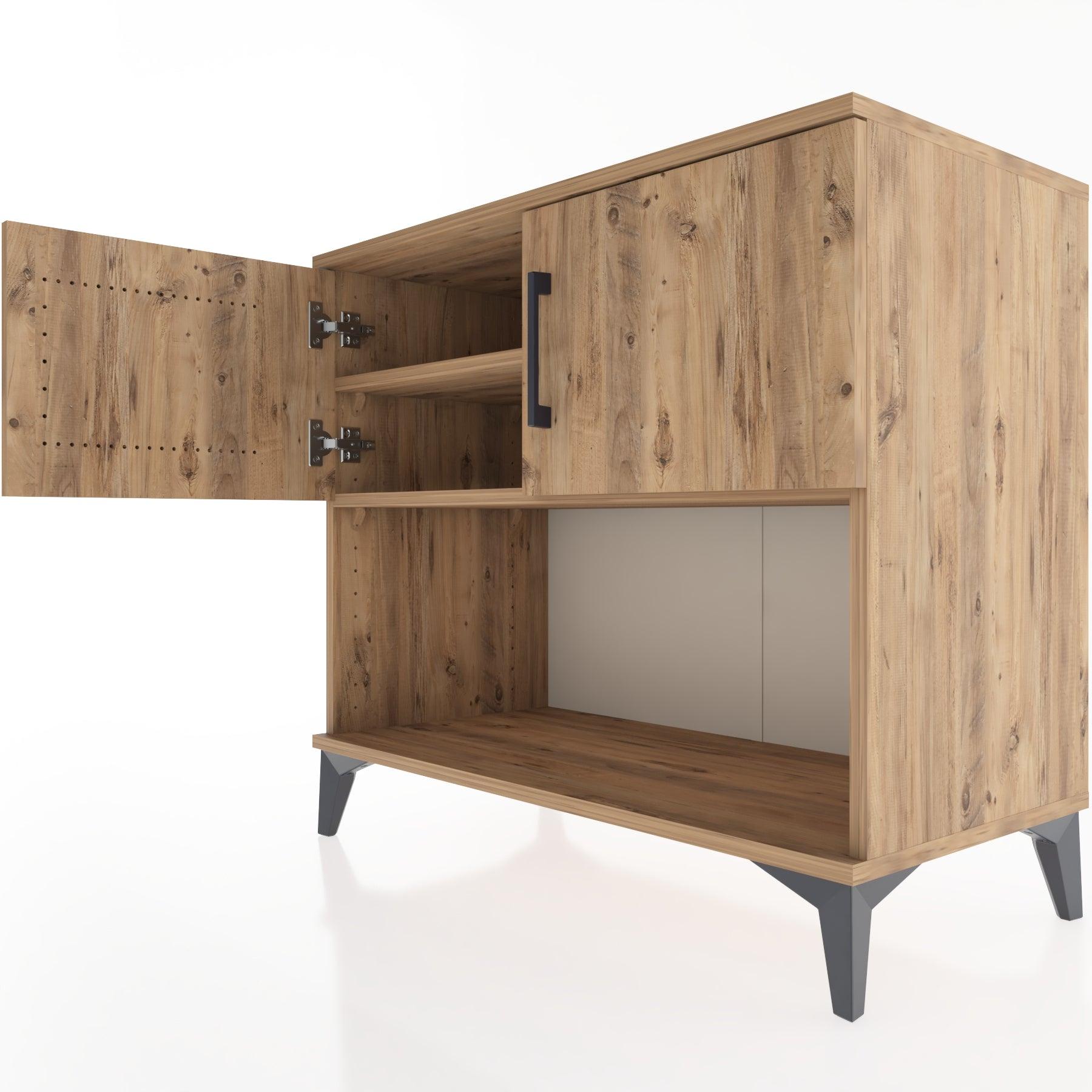 Woodntry Modüler Şifonyer Çam 88x44x68 cm Kapaklı ve Raflı KR29-3
