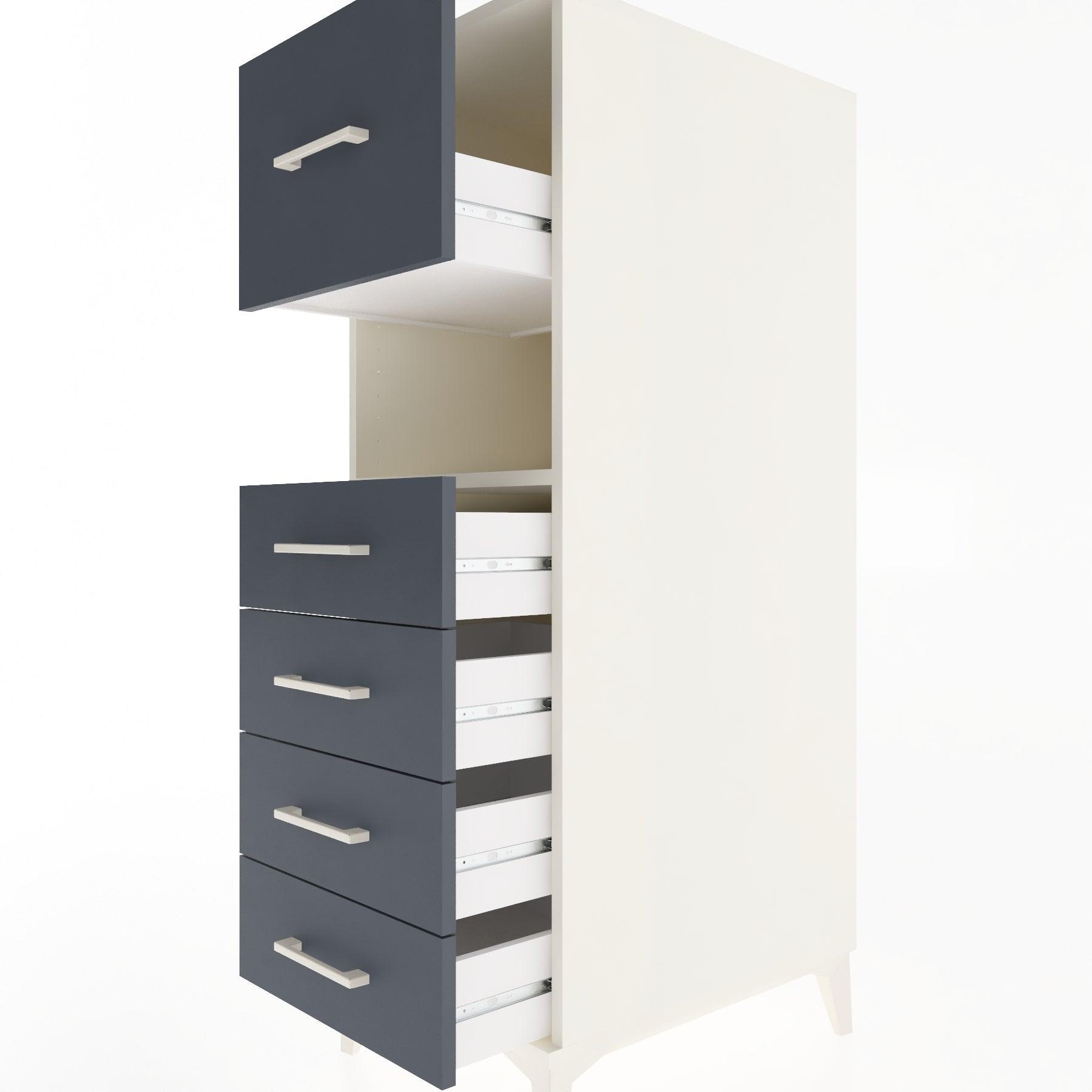 Woodntry Modular Cabinet Moonstone 44x30x122 cm with Drawers and Shelves CR30-1