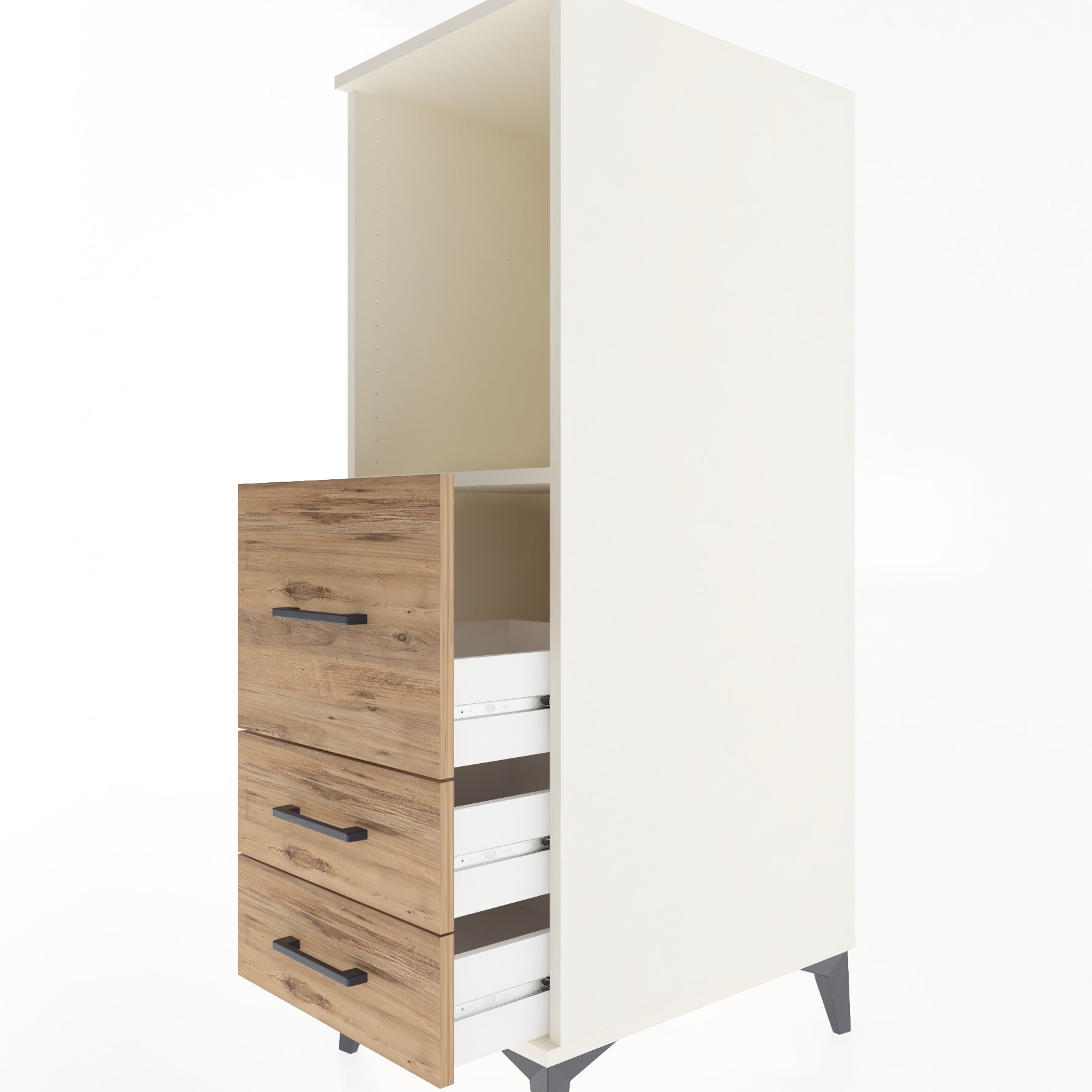 Woodntry Modular Cabinet Moonstone 44x59x122 cm with Drawers and Shelves CR80-1