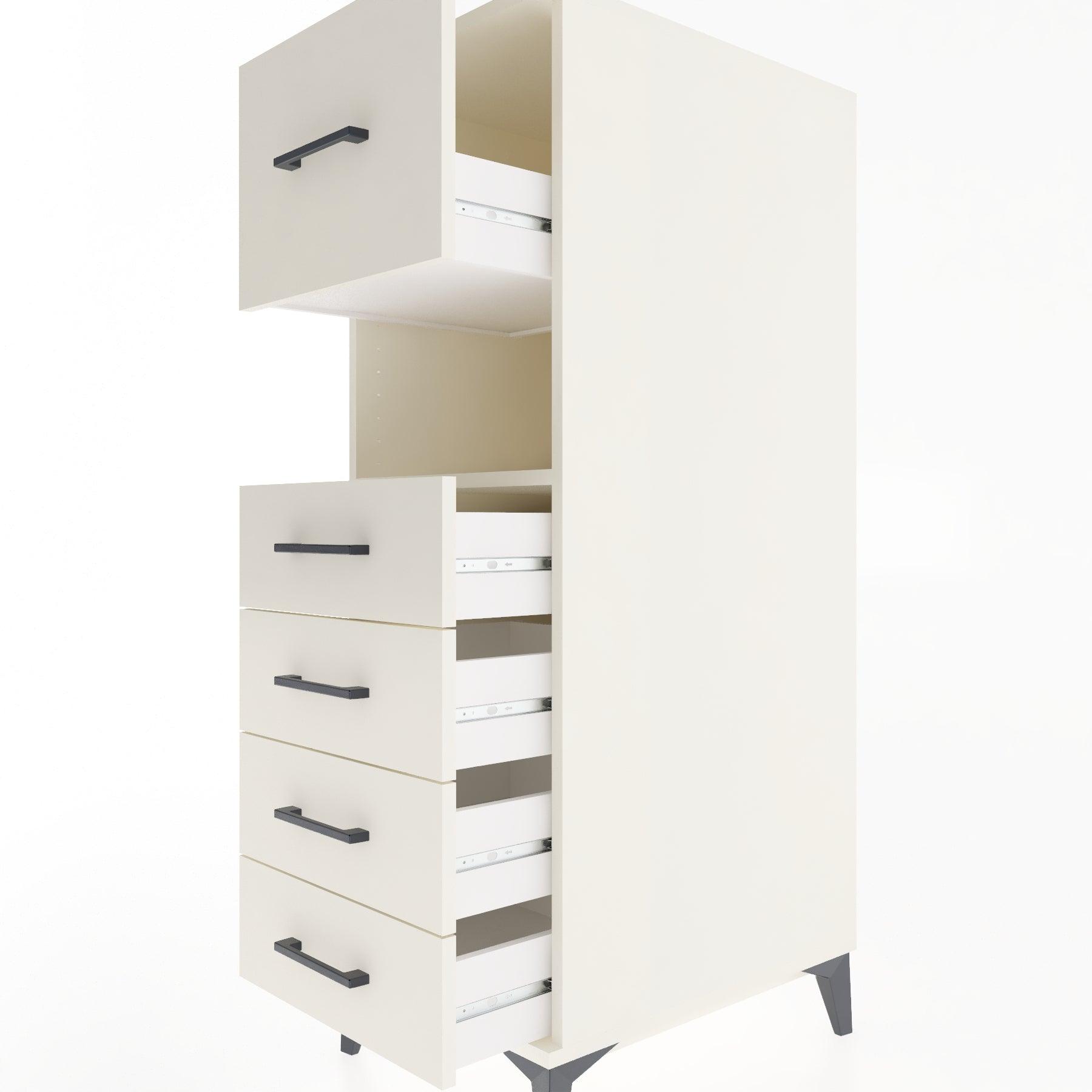 Woodntry Modular Cabinet Moonstone 44x30x122 cm with Drawers and Shelves CR30-1