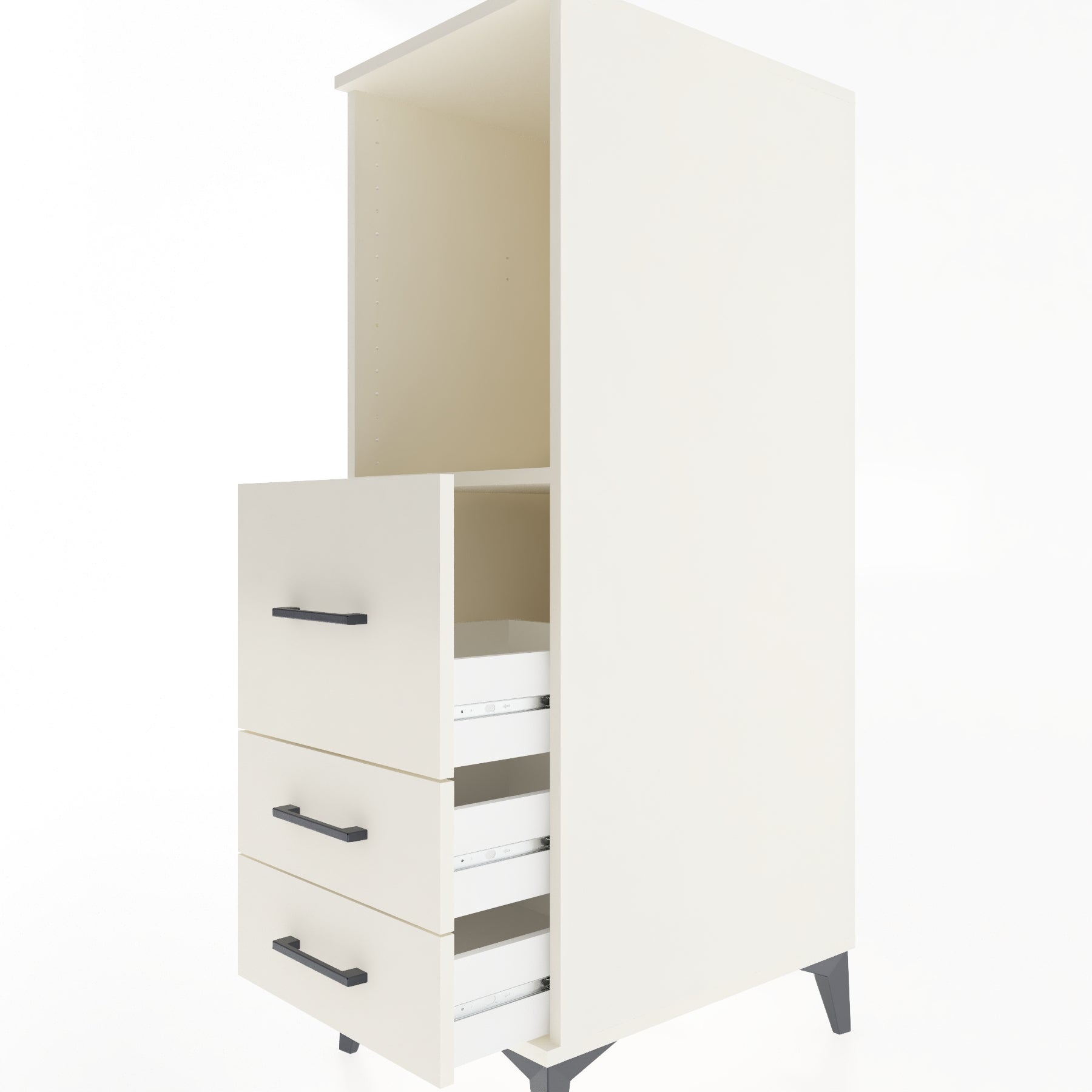 Woodntry Modular Cabinet Moonstone 44x59x122 cm with Drawers and Shelves CR80-1