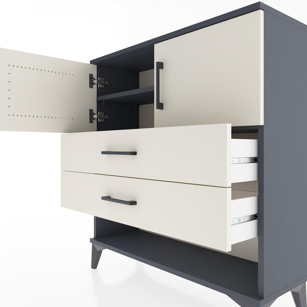 Woodntry Modüler Şifonyer Antrasit 88x30x84 cm Fonksiyonel F30-2