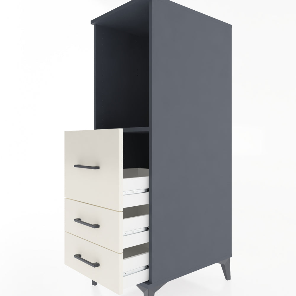 Woodntry Modular Cabinet Anthracite 44x59x122 cm with Drawers and Shelves CR80-2