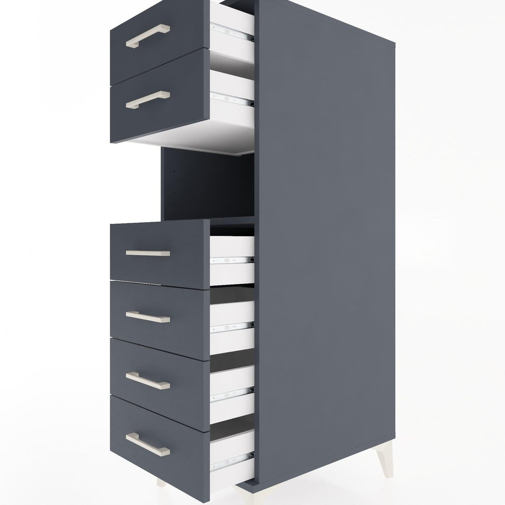 Woodntry Modular Cabinet Anthracite 44x59x122 cm with Drawers and Shelves CR130-2