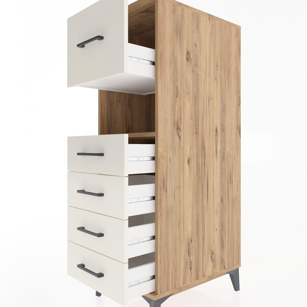 Woodntry Modular Cabinet Pine 44x59x122 cm with Drawers and Shelves CR30-3