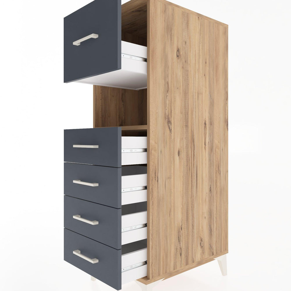 Woodntry Modular Cabinet Pine 44x59x122 cm with Drawers and Shelves CR30-3