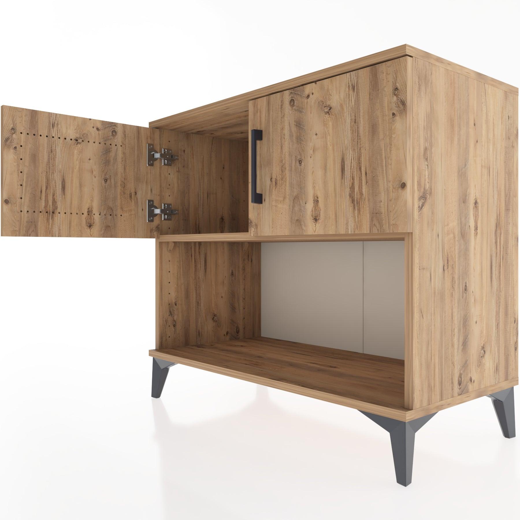 Woodntry Modüler Şifonyer Çam 88x44x68 cm Kapaklı ve Raflı KR30-3