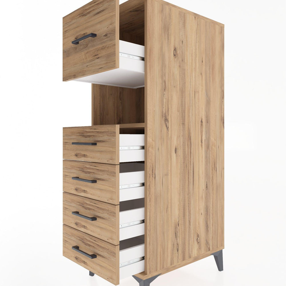 Woodntry Modular Cabinet Pine 44x59x122 cm with Drawers and Shelves CR30-3