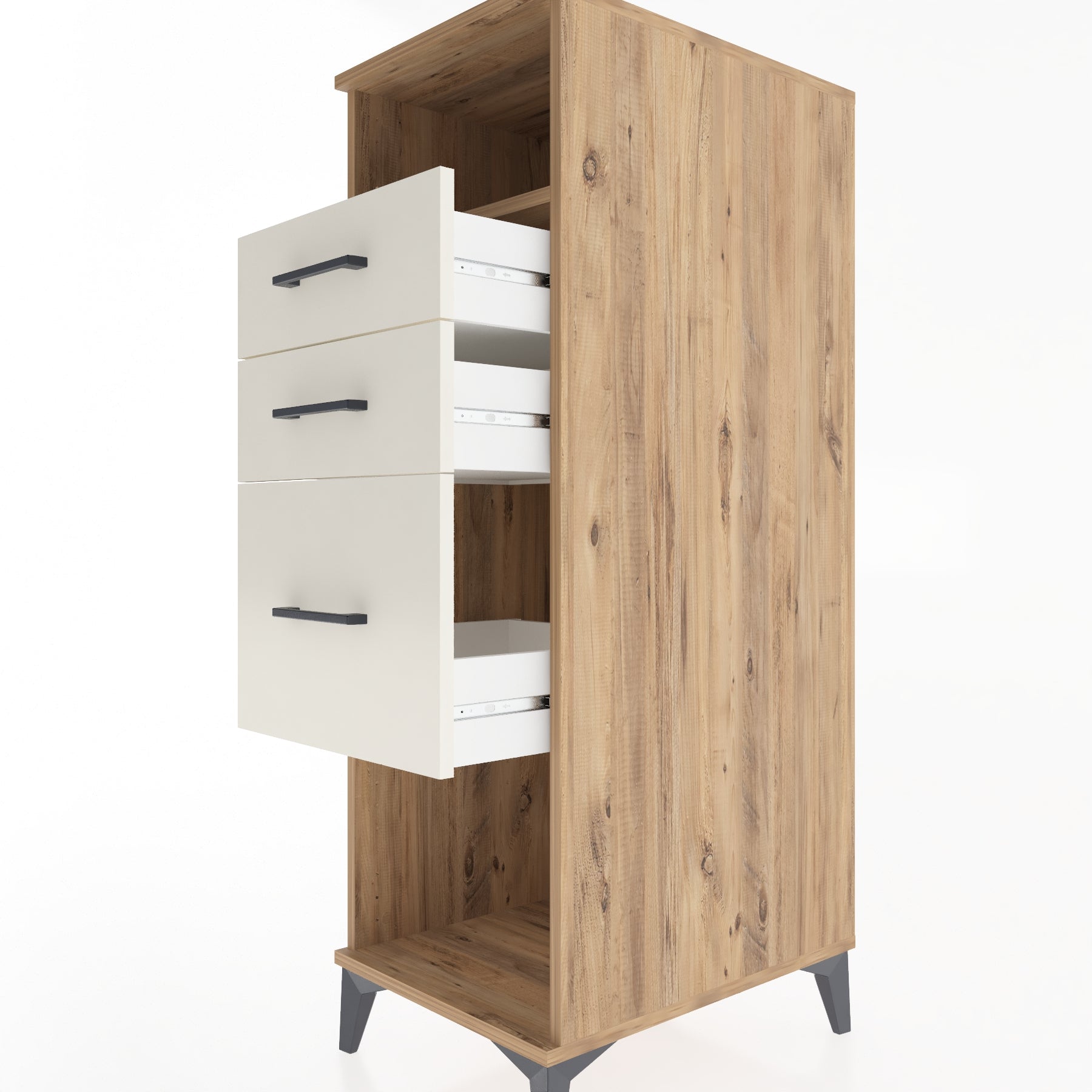 Woodntry Modular Cabinet Pine 44x59x122 cm with Drawers and Shelves CR81-3