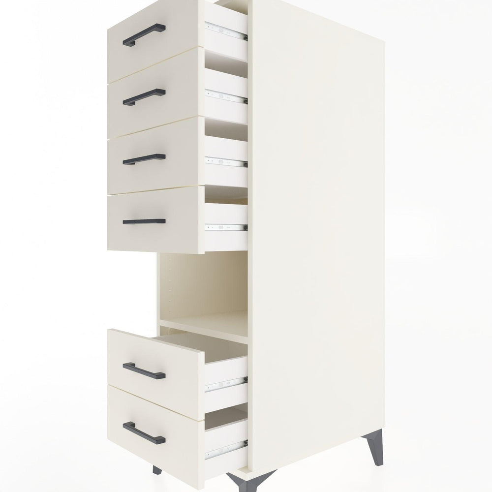 Woodntry Modular Cabinet Moonstone 44x59x122 cm with Drawers and Shelves CR131-1