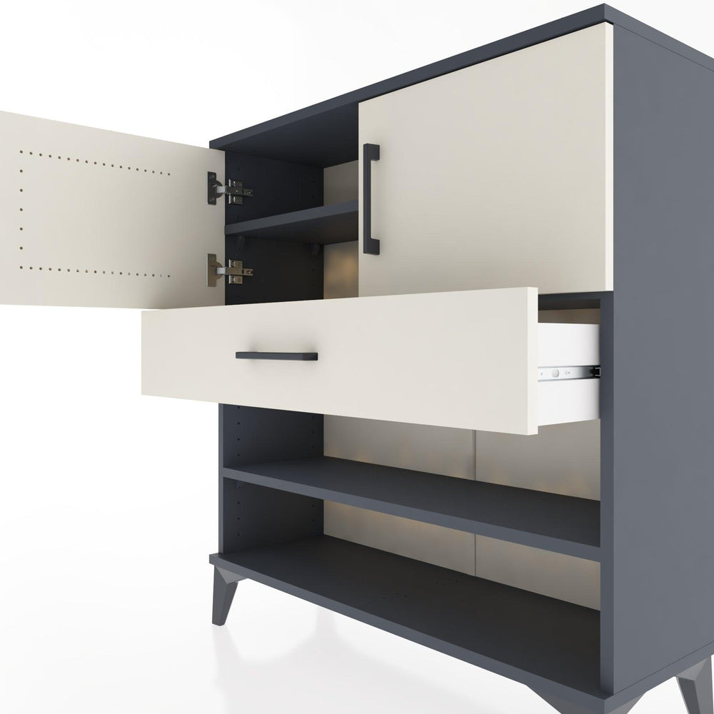 Woodntry Modüler Şifonyer Antrasit 88x30x84 cm Fonksiyonel F31-2