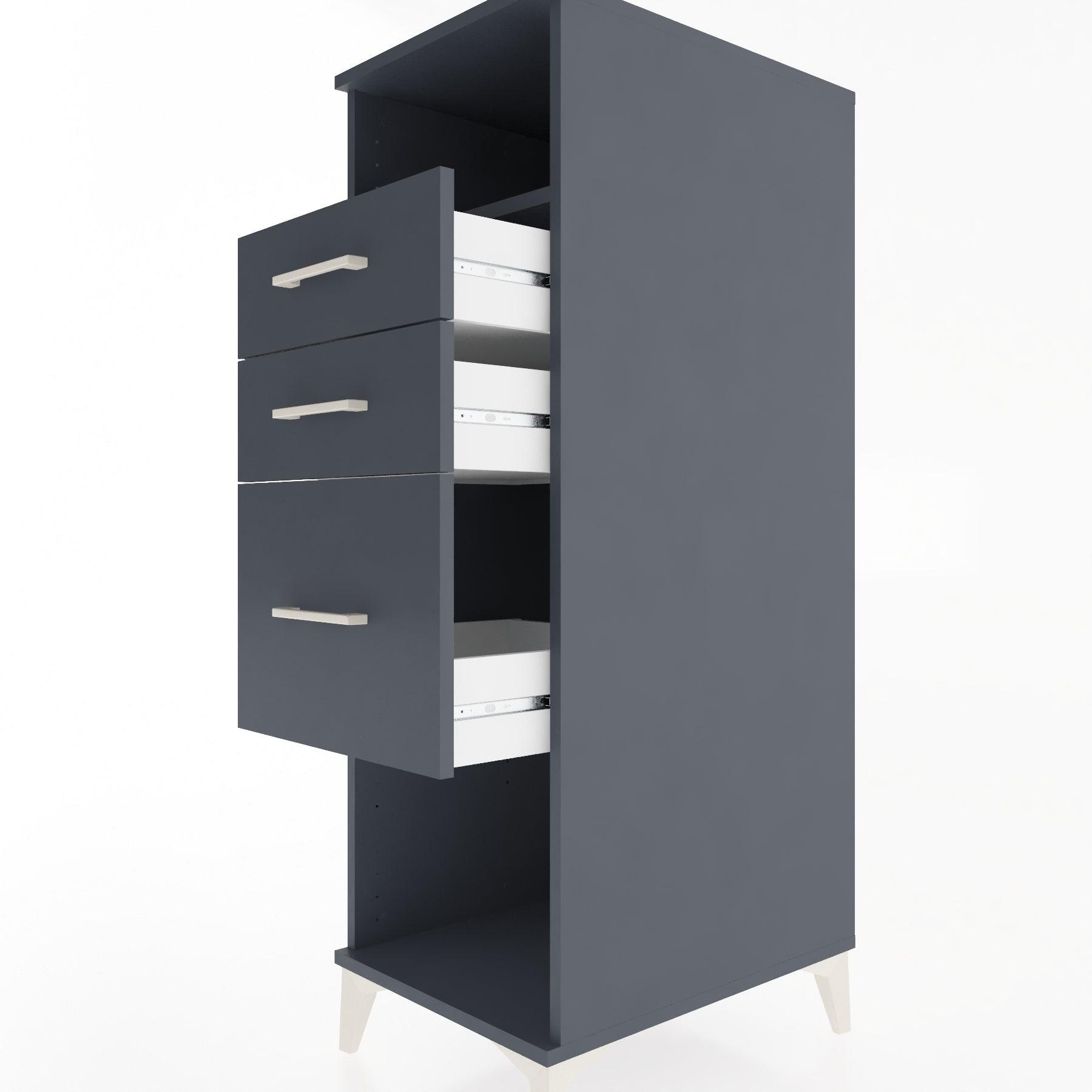 Woodntry Modular Cabinet Anthracite 44x30x122 cm with Drawers and Shelves CR31-2