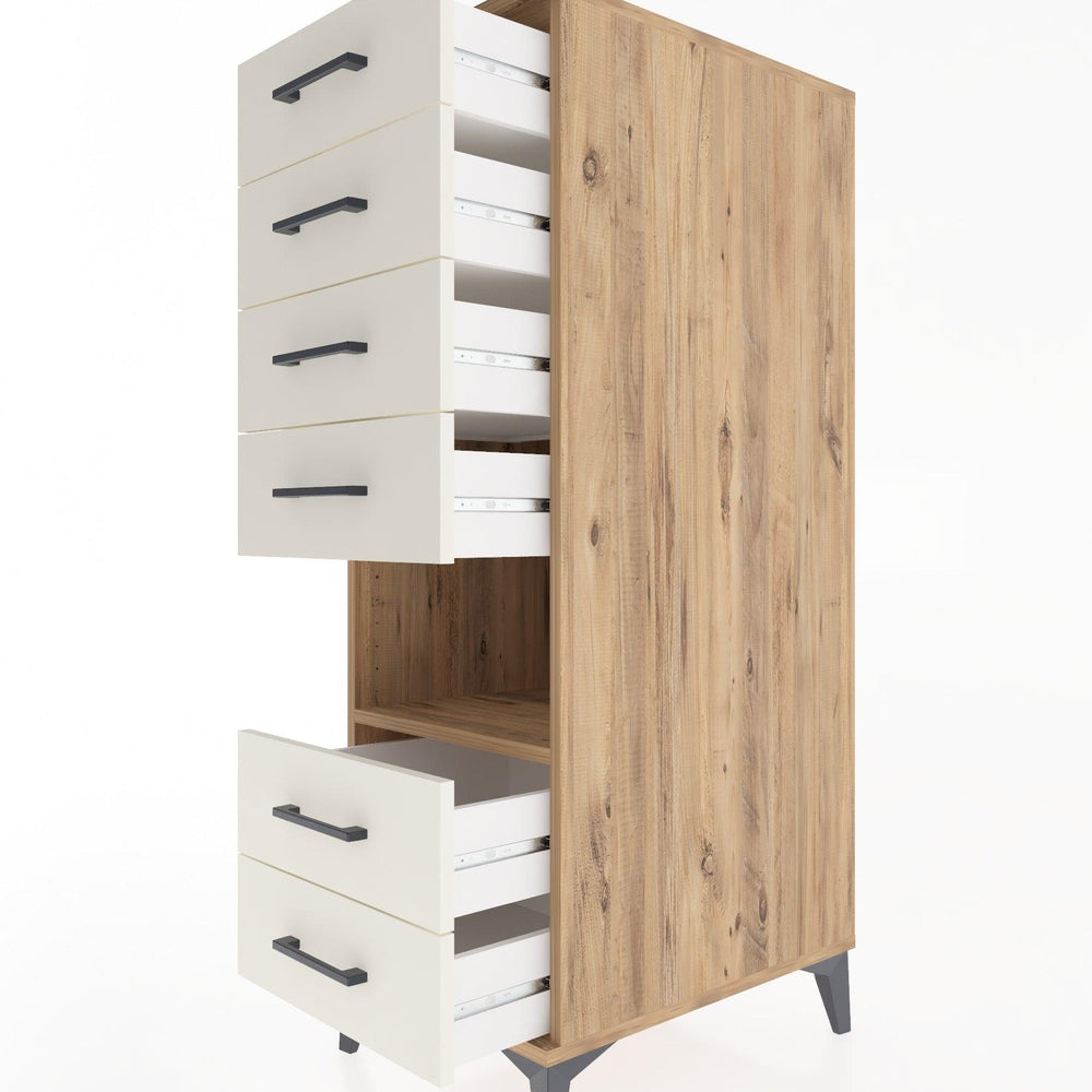 Woodntry Modular Cabinet Pine 44x30x122 cm with Drawers and Shelves CR131-3