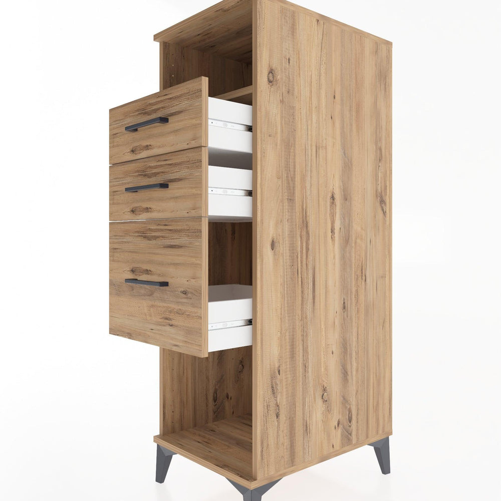 Woodntry Modular Cabinet Pine 44x30x122 cm with Drawers and Shelves CR31-3