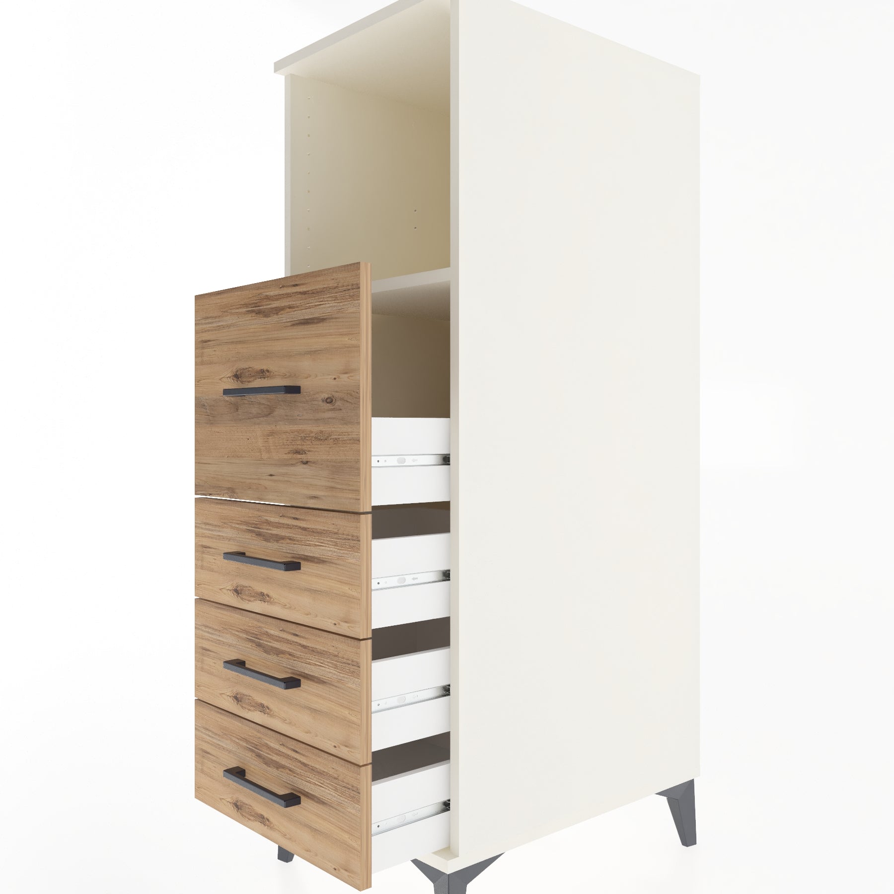 Woodntry Modular Cabinet Moonstone 44x59x122 cm with Drawers and Shelves CR82-1