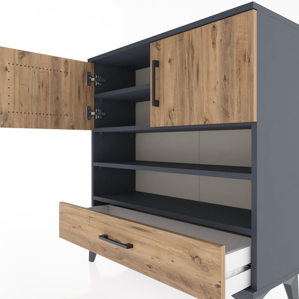 Woodntry Modular Dresser Anthracite 88x30x84 cm Functional F32-2