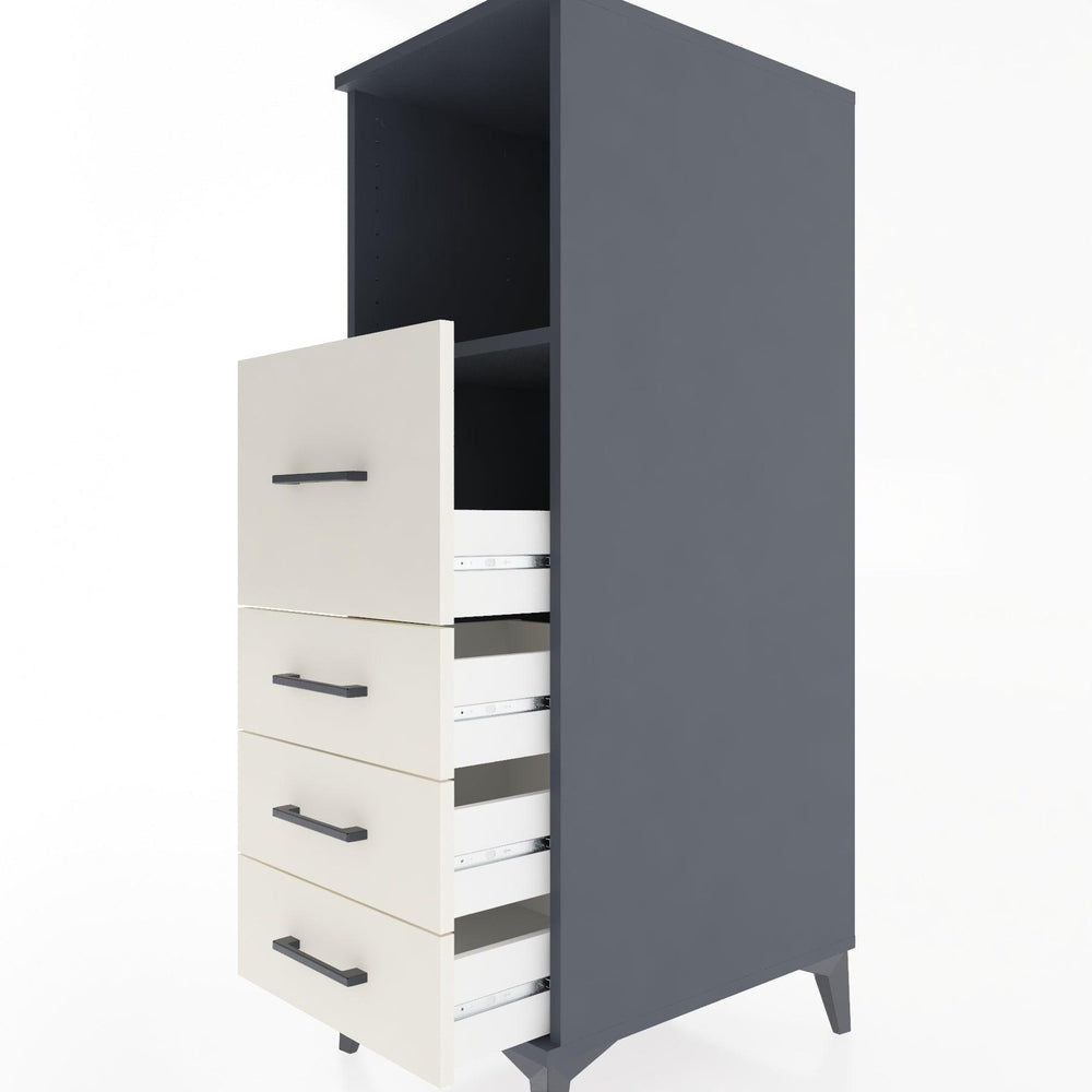 Woodntry Modular Cabinet Anthracite 44x30x122 cm with Drawers and Shelves CR82-2