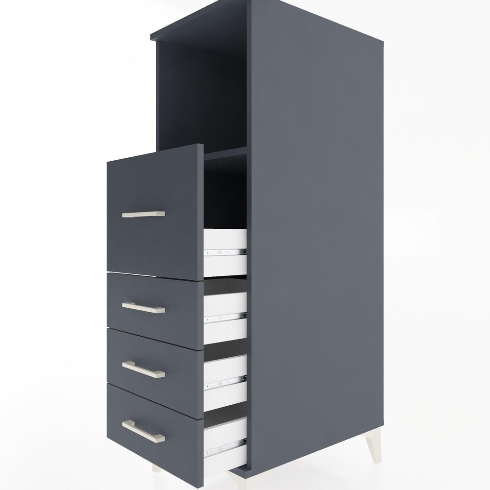 Woodntry Modular Cabinet Anthracite 44x30x122 cm with Drawers and Shelves CR82-2