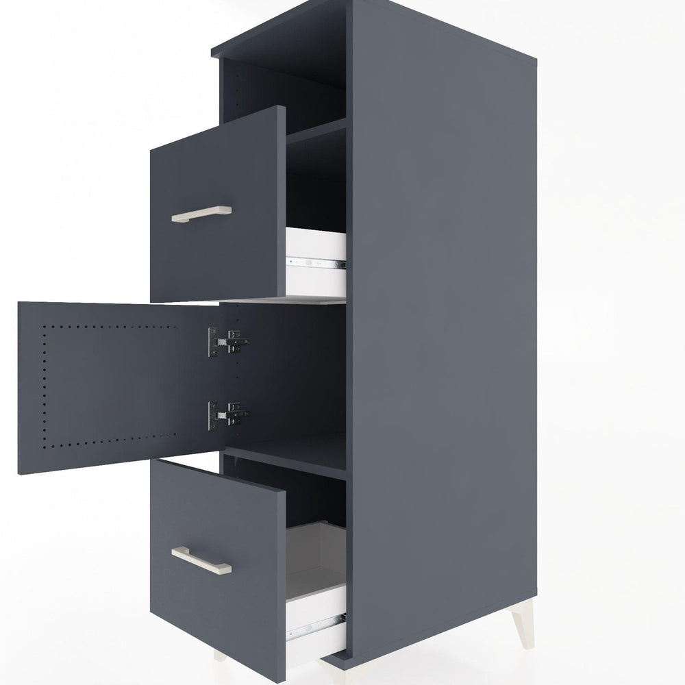 Woodntry Modüler Dolap Antrasit 44x59x122 cm Fonksiyonel F132-2