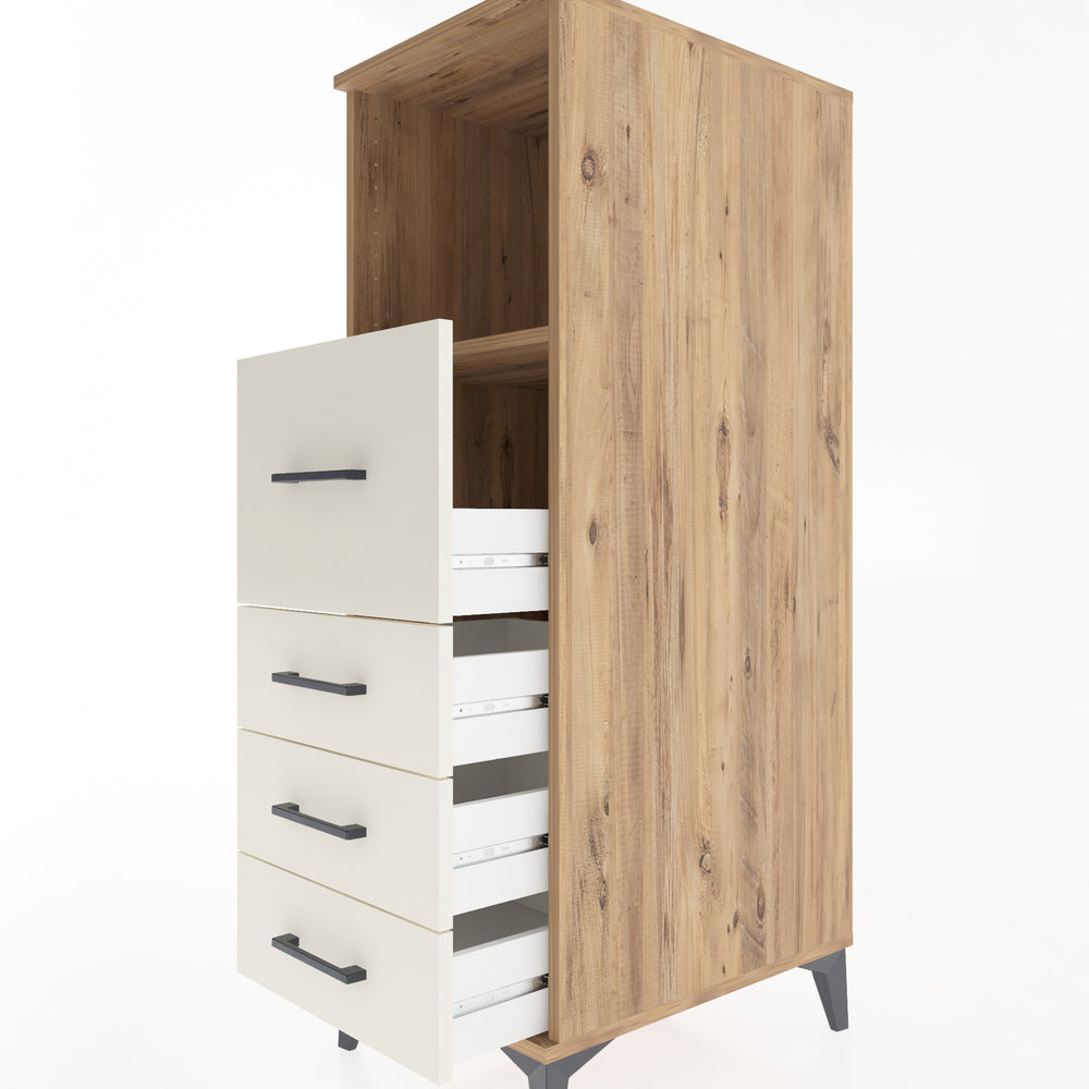 Woodntry Modular Cabinet Pine 44x59x122 cm with Drawers and Shelves CR82-3