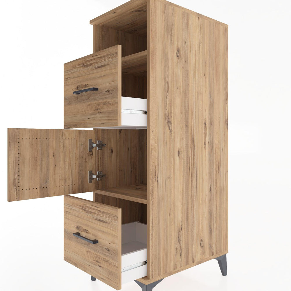 Woodntry Modüler Dolap Çam 44x59x122 cm Fonksiyonel F132-3