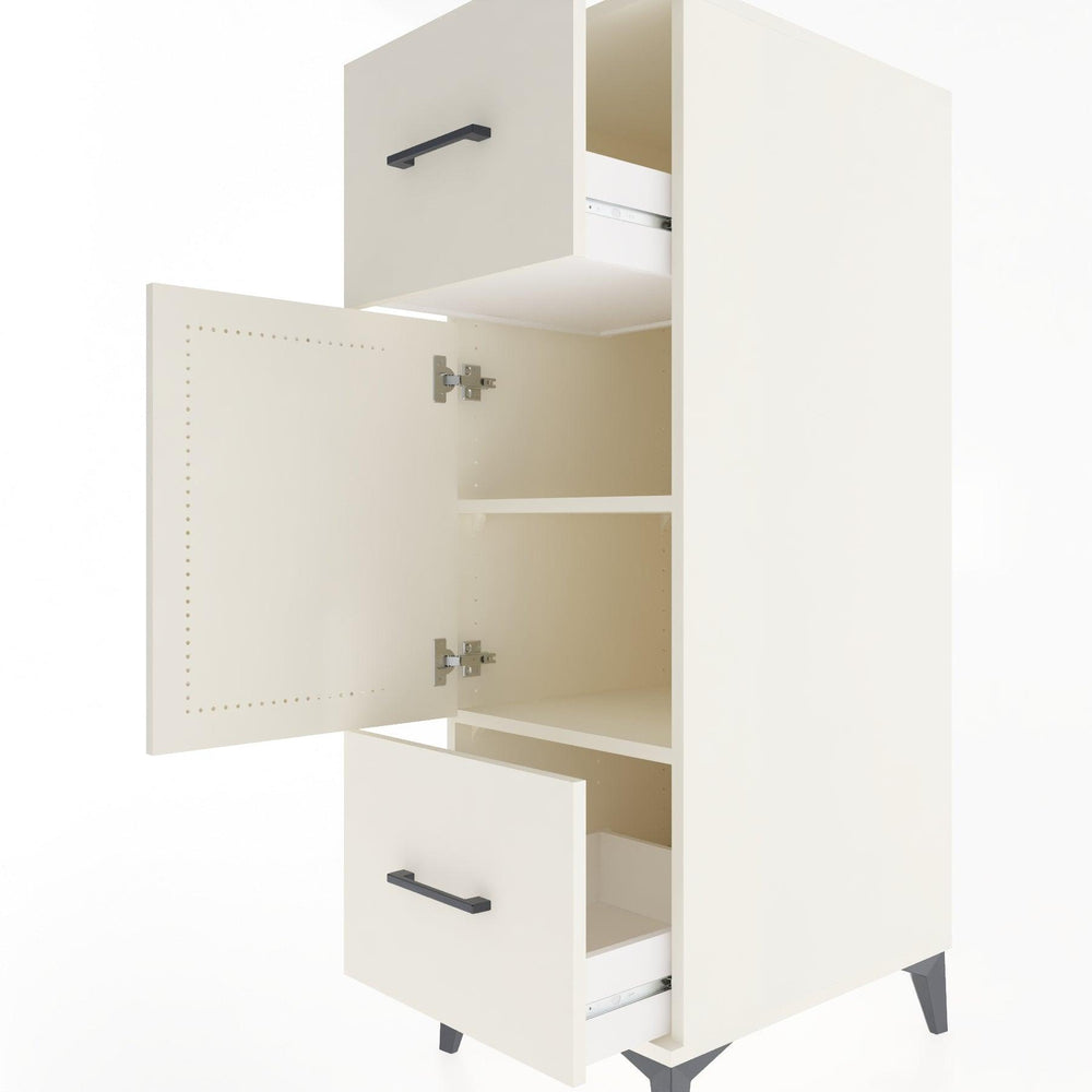 Woodntry Modular Cabinet Moonstone 44x30x122 cm with Doors and Drawers KC33-1