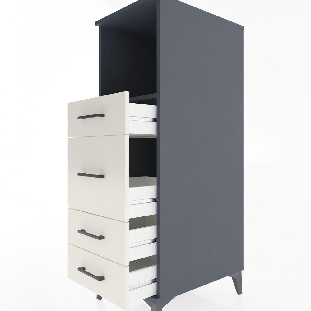 Woodntry Modular Cabinet Anthracite 44x30x122 cm with Drawers and Shelves CR83-2