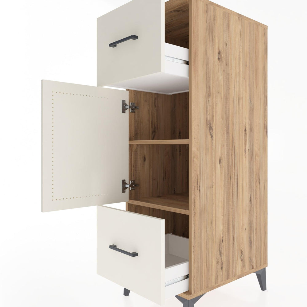 Woodntry Modular Cabinet Pine 44x30x122 cm with Doors and Drawers KC33-3
