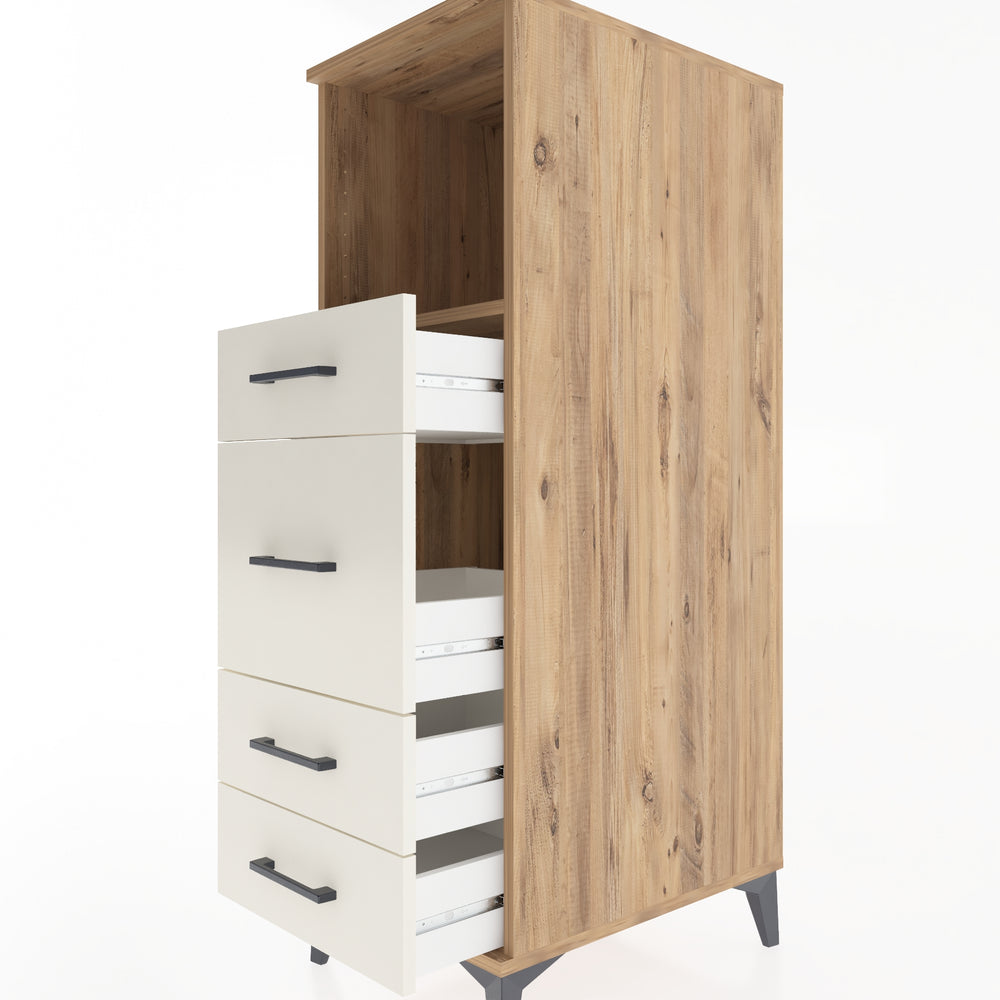 Woodntry Modüler Dolap Çam 44x59x122 cm Çekmeceli ve Raflı CR83-3