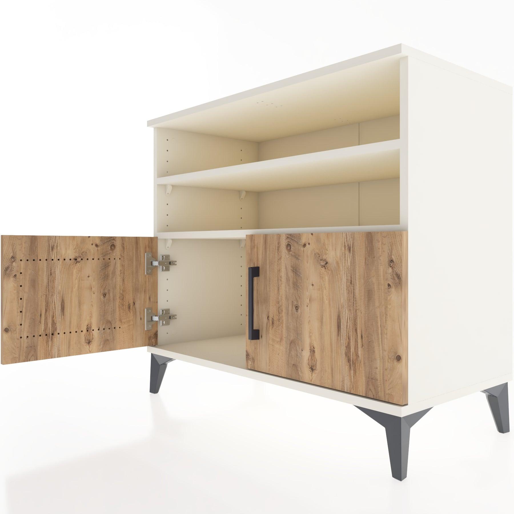Woodntry Modüler Şifonyer Aytaşı 88x44x68 cm Kapaklı ve Raflı KR34-1