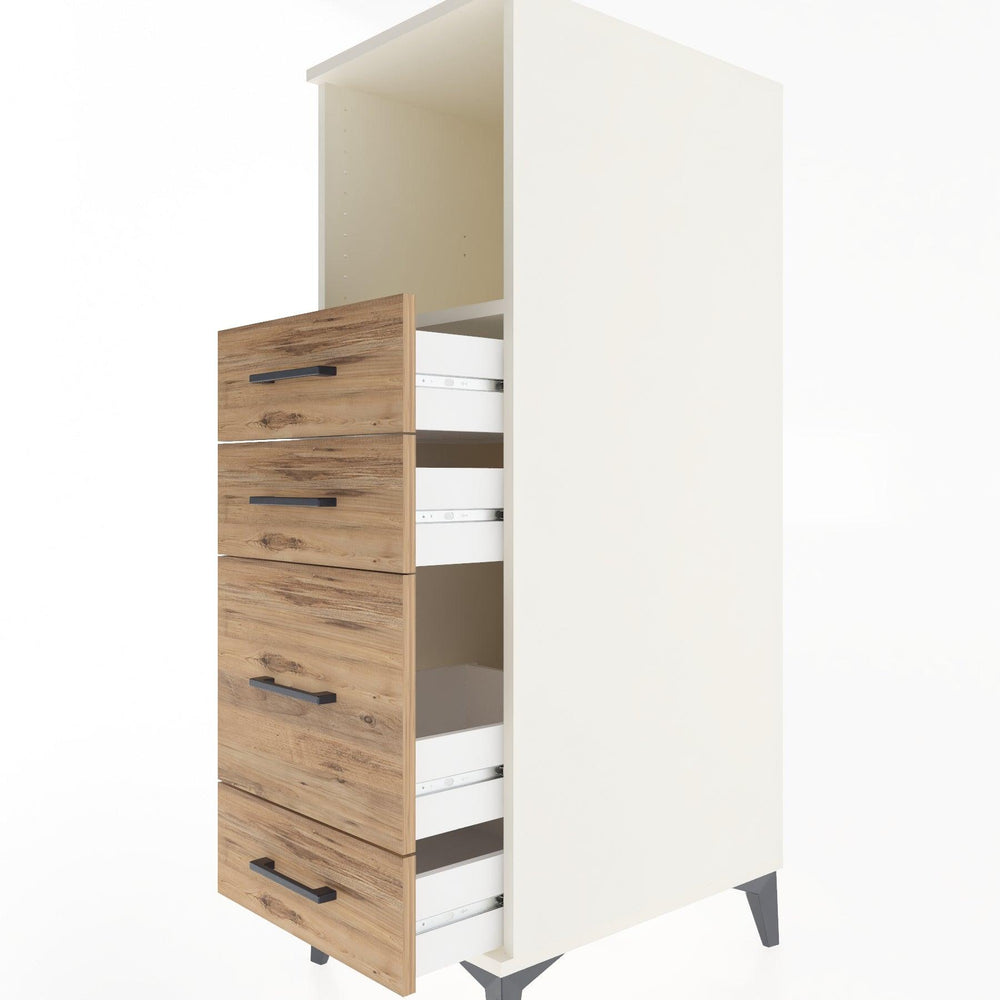 Woodntry Modular Cabinet Moonstone 44x30x122 cm with Drawers and Shelves CR84-1