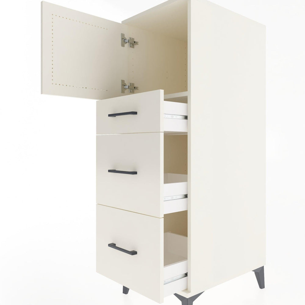 Woodntry Modular Cabinet Moonstone 44x30x122 cm with Doors and Drawers KC34-1