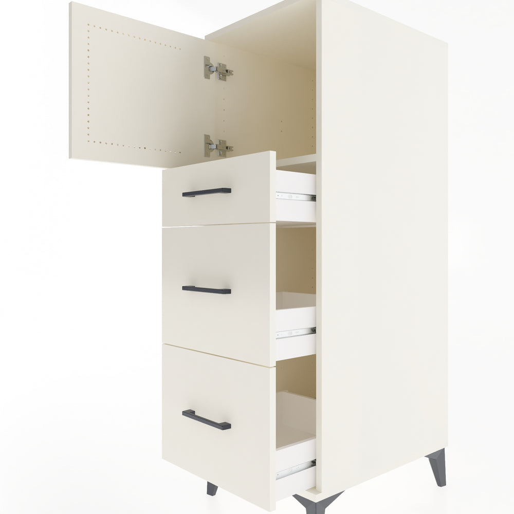 Woodntry Modüler Dolap Aytaşı 44x59x122 cm Kapaklı ve Çekmeceli KC34-1