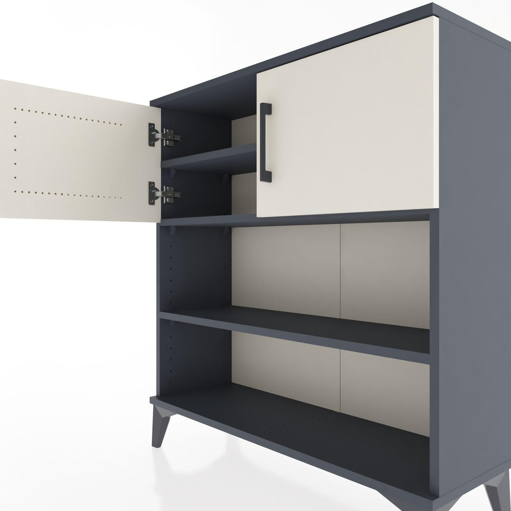 Woodntry Modüler Şifonyer Antrasit 88x30x84 cm Kapaklı ve Raflı KR34-2