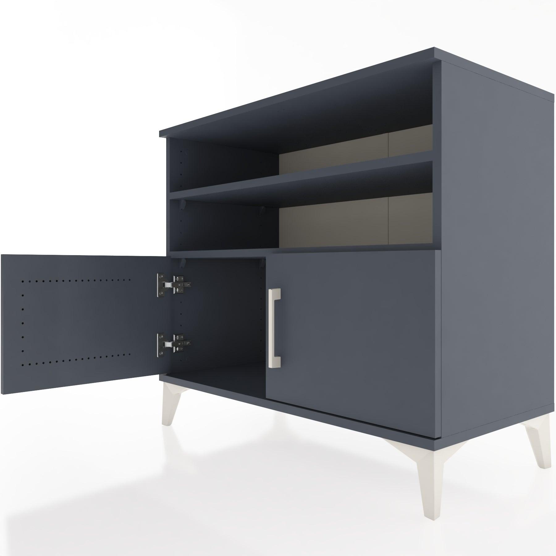Woodntry Modüler Şifonyer Antrasit 88x44x68 cm Kapaklı ve Raflı KR34-2