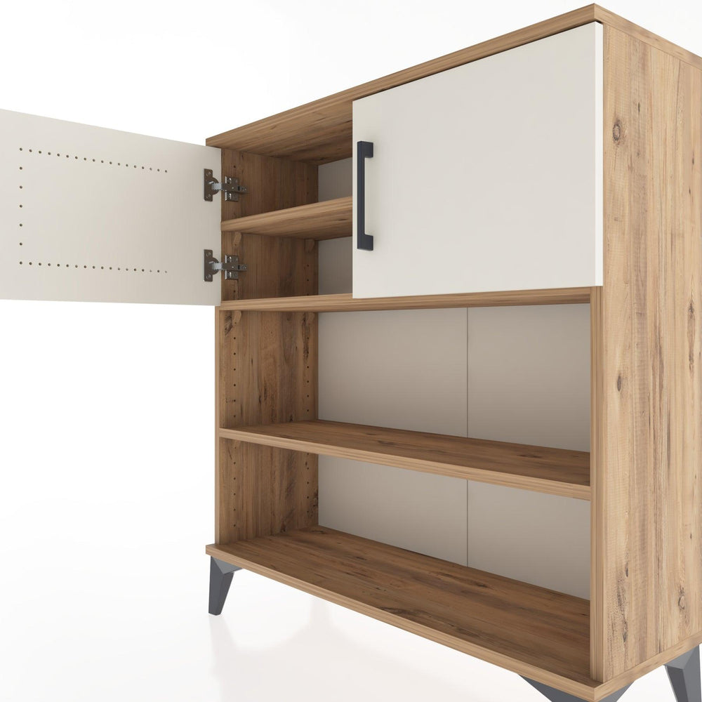 Woodntry Modüler Şifonyer Çam 88x30x84 cm Kapaklı ve Raflı KR34-3