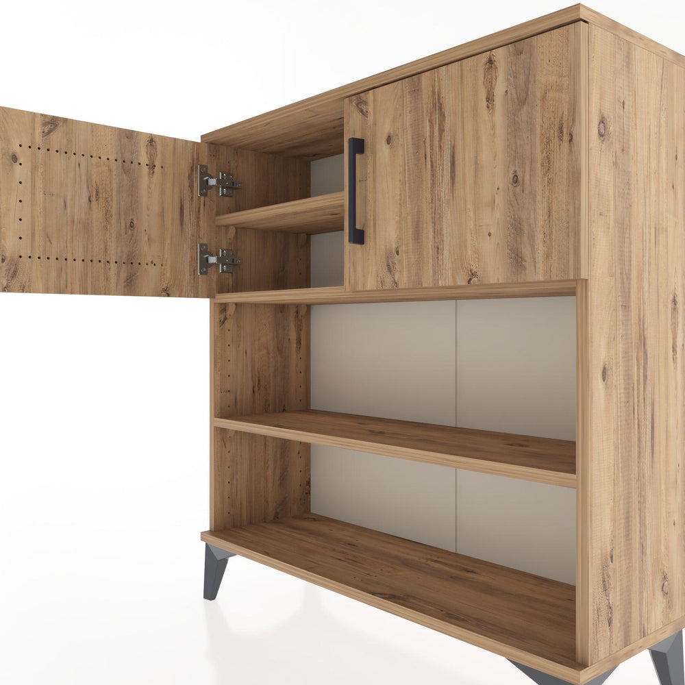 Woodntry Modüler Şifonyer Çam 88x30x84 cm Kapaklı ve Raflı KR34-3