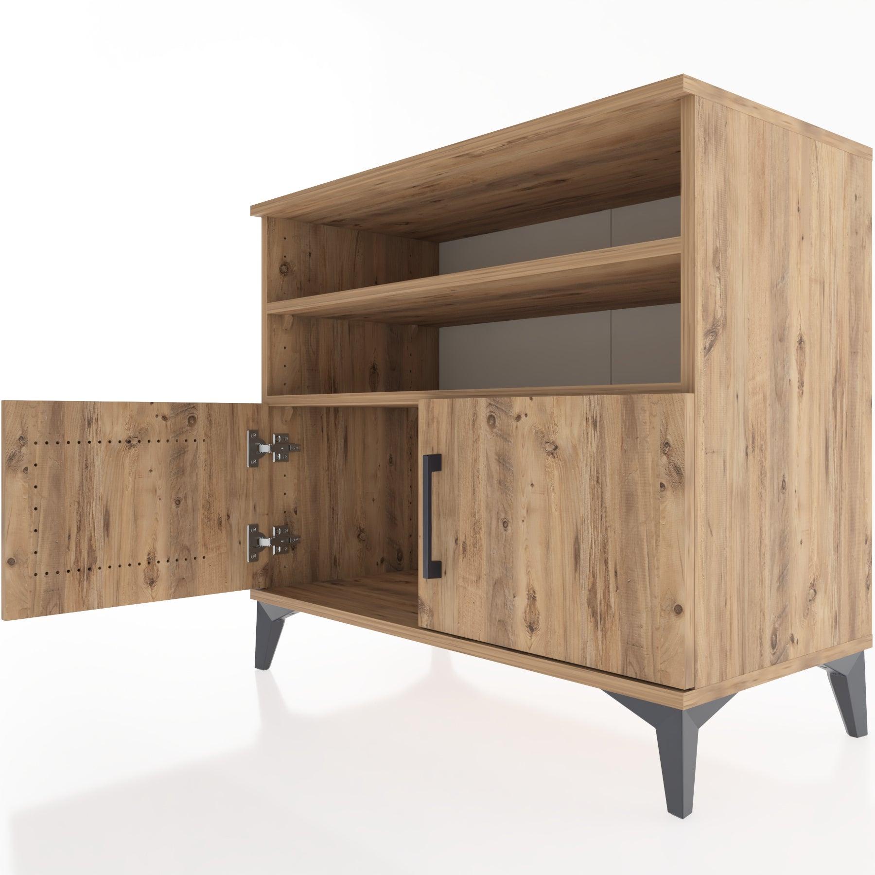 Woodntry Modüler Şifonyer Çam 88x44x68 cm Kapaklı ve Raflı KR34-3