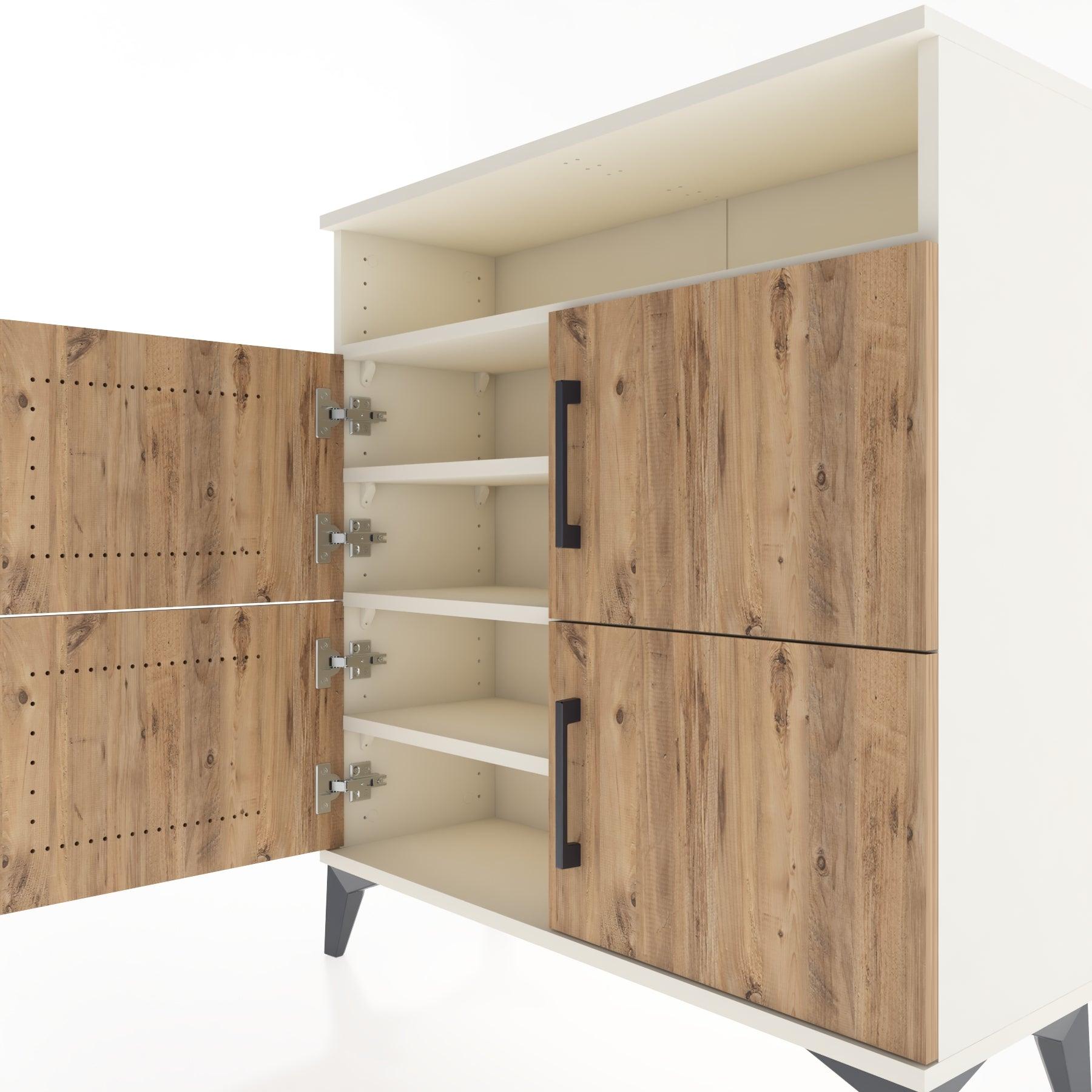 Woodntry Modular Dresser Moonstone 88x30x84 cm with Cover and Shelf KR35-1