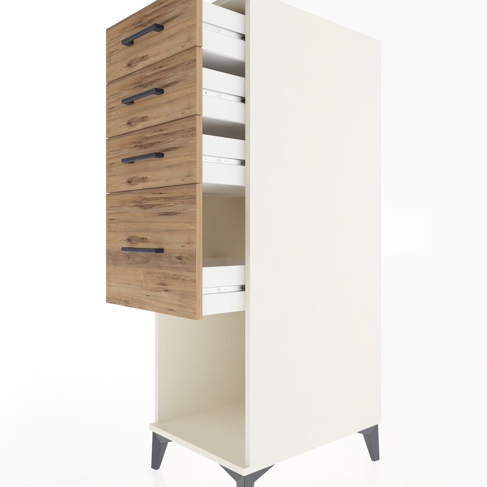 Woodntry Modular Cabinet Moonstone 44x59x122 cm with Drawers and Shelves CR85-1